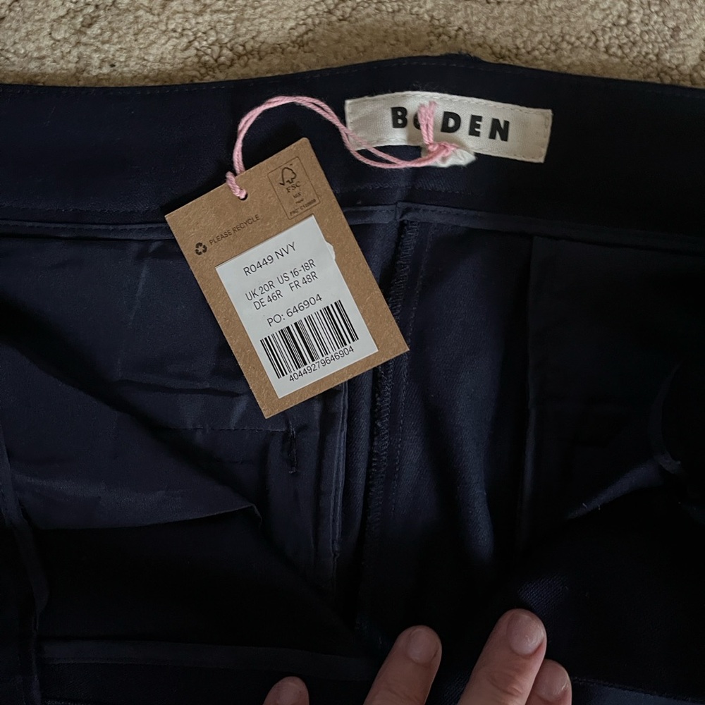 Boden Navy Blue flared/bootcut slacks - Picture 2 of 3